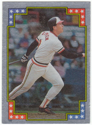 1988 Topps Superstar Foil Sticker #160 Cal Ripken Jr