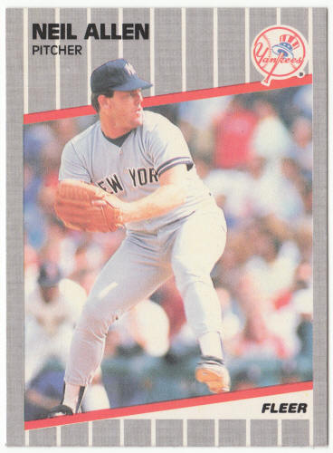1989 Fleer Baseball #250B Neil Allen Corrected