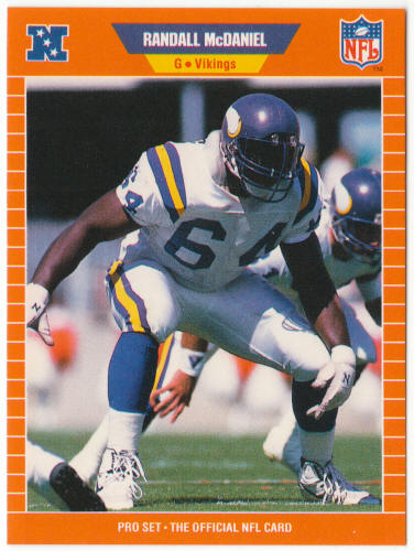 1989 Pro Set #235 Randall McDaniel Rookie Card