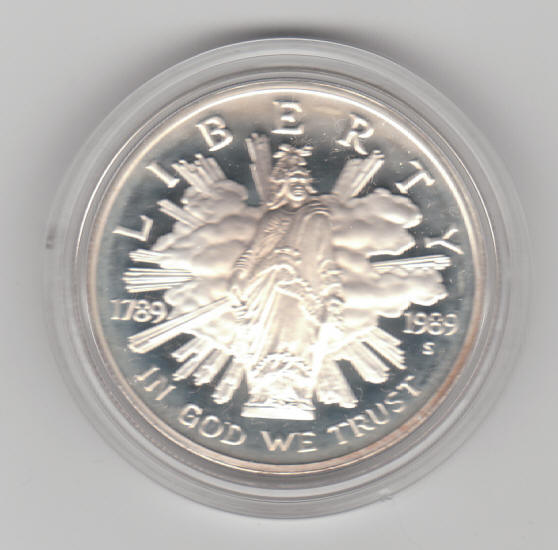 1989-S United States Congressional Coins Proof Dollar obverse