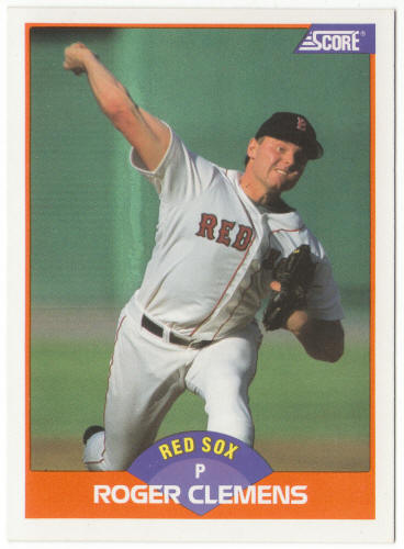 1989 Score Baseball #350B Roger Clemens Corrected