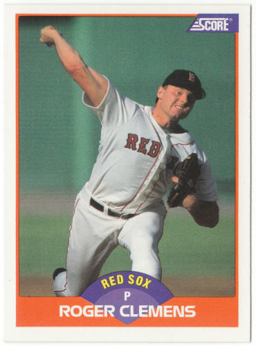 1989 Score Baseball #350A Roger Clemens Error