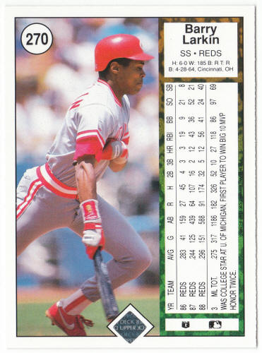 1989 Upper Deck Baseball #270 Barry Larkin