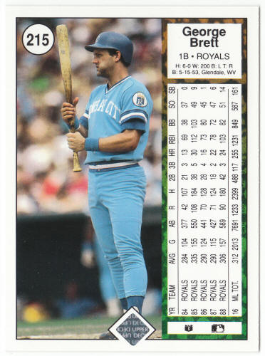 1989 Upper Deck Baseball #215 George Brett