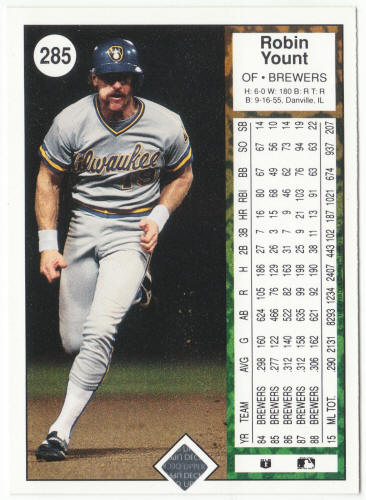 1989 Upper Deck Baseball #285 Robin Yount