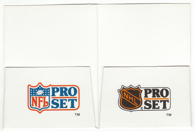 1990-91 Pro Set NHL NFL Promo Card Folder