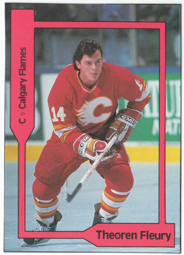 1990-91 SCD #59 Theoren Fleury Pocket Price Guide Card