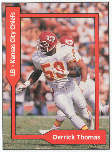 1990-91 SCD #14 Derrick Thomas Pocket Price Guide Card