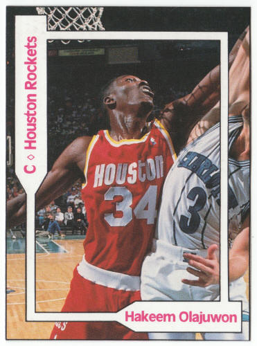 1990-91 SCD #40 Hakeem Olajuwon Pocket Price Guide Card