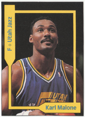 1990-91 SCD #24 Karl Malone Pocket Price Guide Card