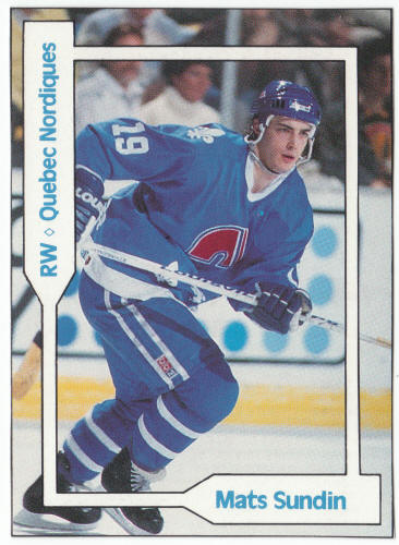 1990-91 SCD #52 Mats Sundin Pocket Price Guide Card front