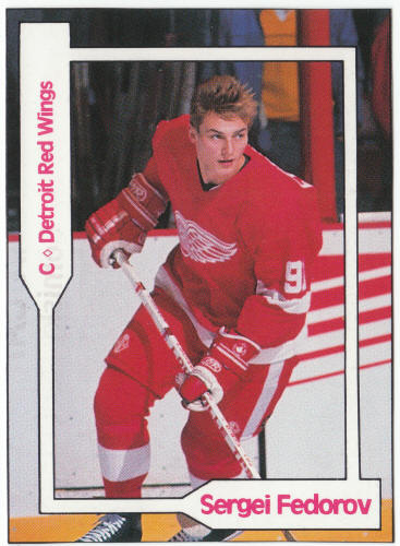 1990-91 SCD #48 Sergei Federov Pocket Price Guide Card front