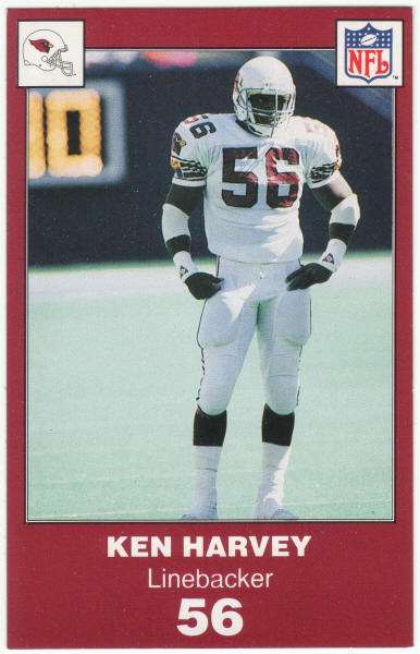 1990 Louis Rich Police Phoenix Cardinals Ken Harvey Rookie Card