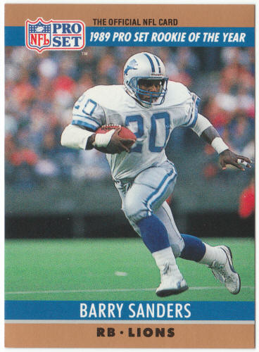 1990 Pro Set Football #1 Barry Sanders ROY