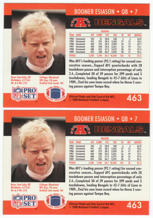1990 Pro Set Boomer Esiason 463 ERR COR