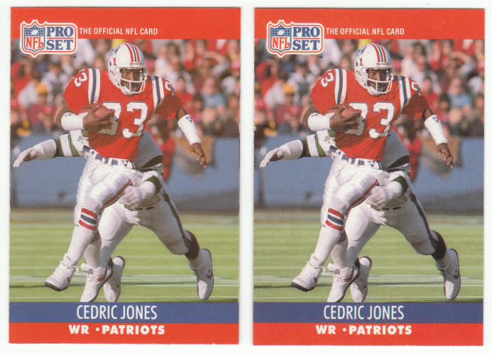 1990 Pro Set Football Cedric Jones 579 Error Correct Rookie Cards