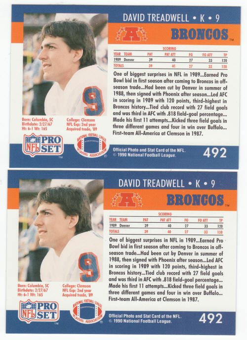1990 Pro Set David Treadwell 492 ERR COR