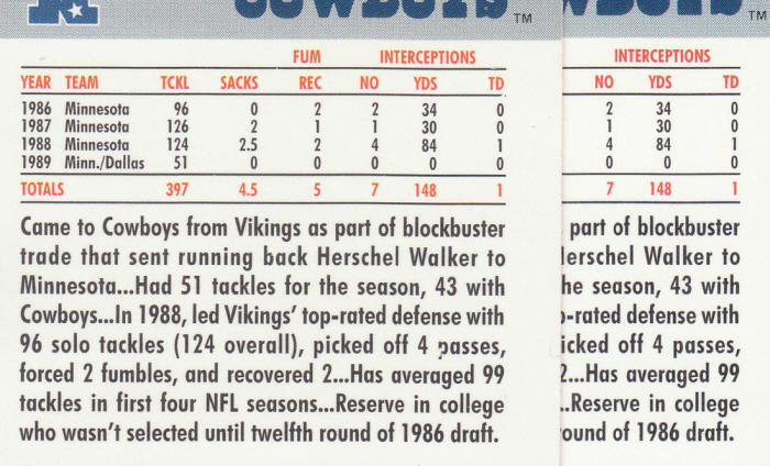 1990 Pro Set Football Jesse Solomon Error Corrected cards