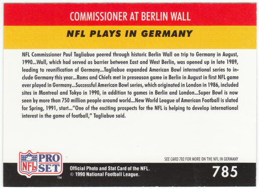 1990 Pro Set Football #785A Paul Tagliabue ERR