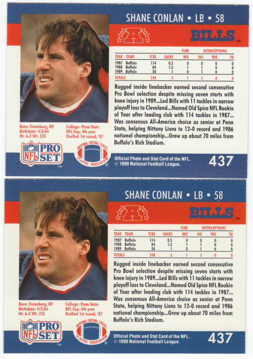 1990 Pro Set Shane Conlan 437 ERR COR