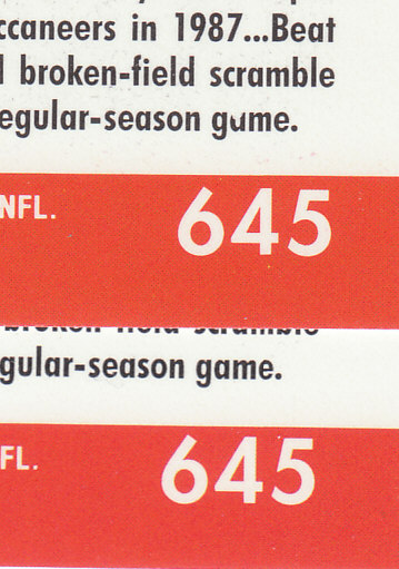 1990 Pro Set Football Steve Young 645 ERR COR