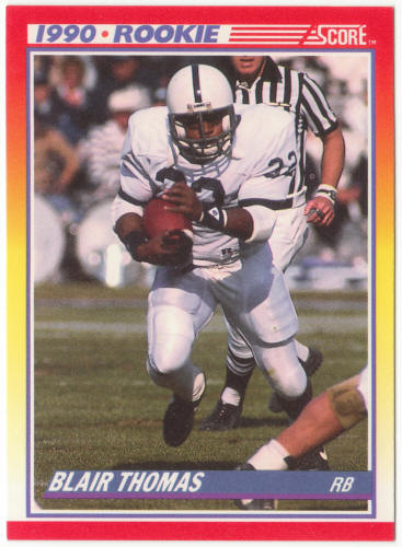 1990 Score Football #300 Blair Thomas Rookie Card