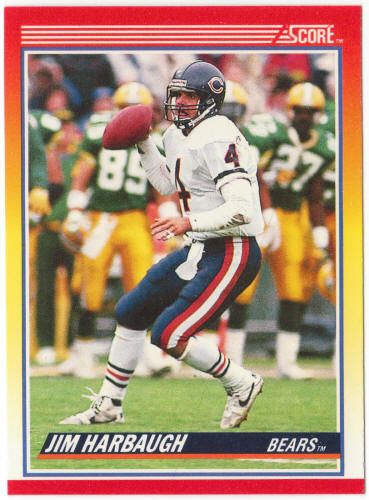 1990 Score Football #232 Jim Harbaugh Rookie Card