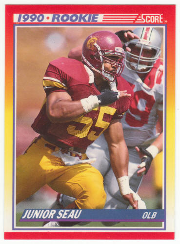 1990 Score Football #302 Junior Seau Rookie Card