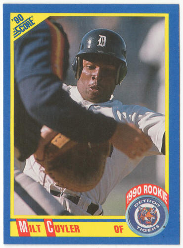 1990 Score Baseball #583A Milt Cuyler Error Rookie Card