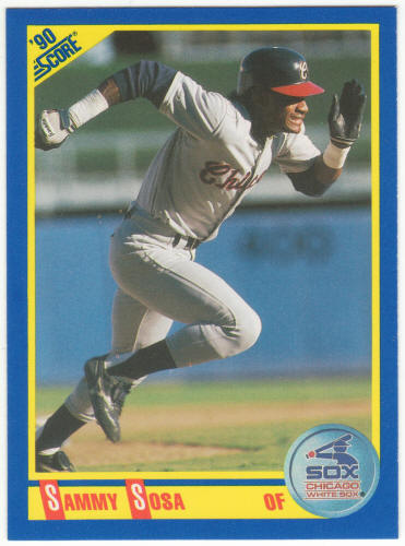 1990 Score Baseball #558 Sammy Sosa Rookie Card