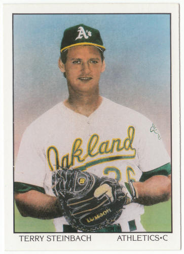 1990 Score Baseball #693A Terry Steinbach DT Error