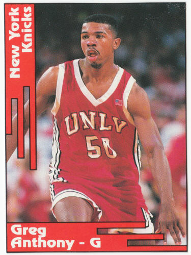 1991-92 SCD #18 Greg Anthony Pocket Price Guide Card