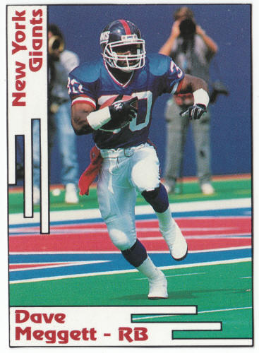 1991-92 SCD #35 Dave Meggett Pocket Price Guide Card