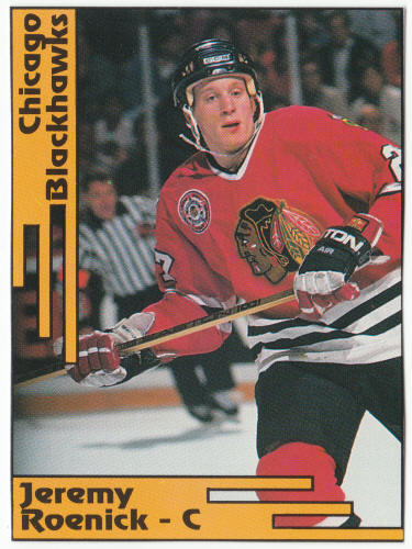1991-92 SCD #21 Jeremy Roenick Pocket Price Guide Card