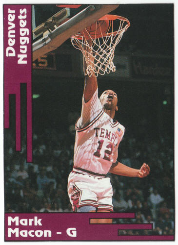 1991-92 SCD #1 Mark Macon Pocket Price Guide Card