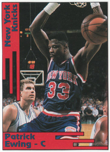 1991-92 SCD #25 Patrick Ewing Pocket Price Guide Card