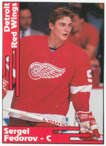 1991-92 SCD #30 Sergei Federov Pocket Price Guide Card