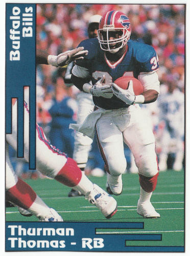 1991 1992 SCD #20 Thurman Thomas Pocket Price Guide Card