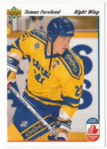 1991-92 Upper Deck Hockey #27 Tomas Forslund Rookie Card