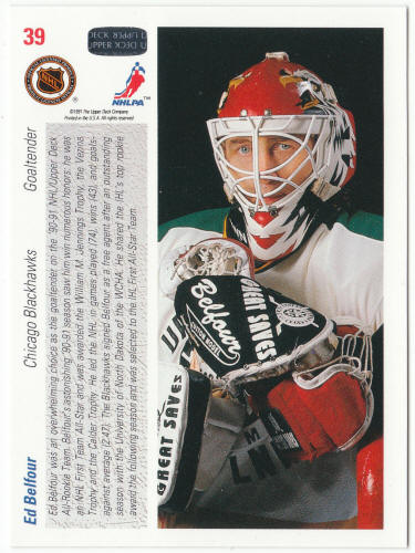 1991-92 Upper Deck Hockey #39 Ed Belfour ART