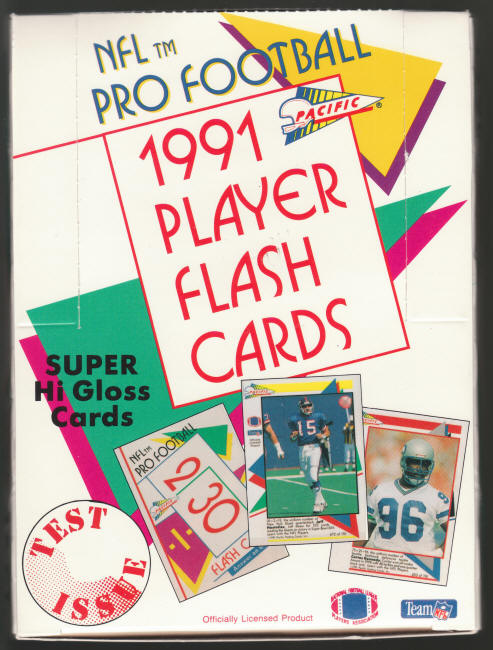 1991 Pacific Football Player Flash Cards Wax Box lid