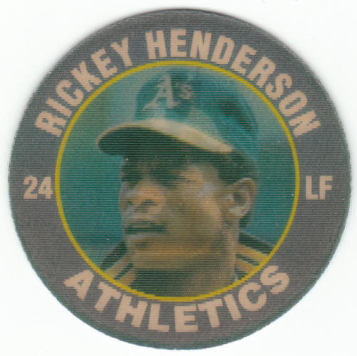 1991 7 Eleven Baseball Coin #7 Rickey Henderson