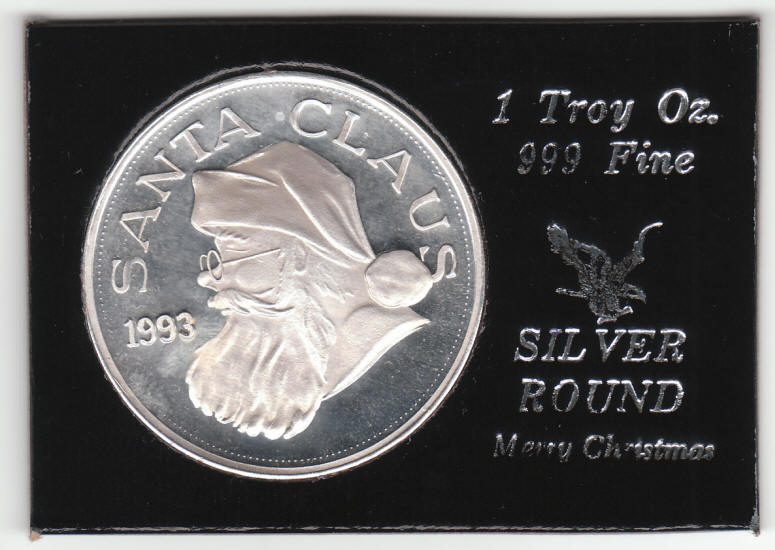1993 Santa Claus Silver Proof Obverse