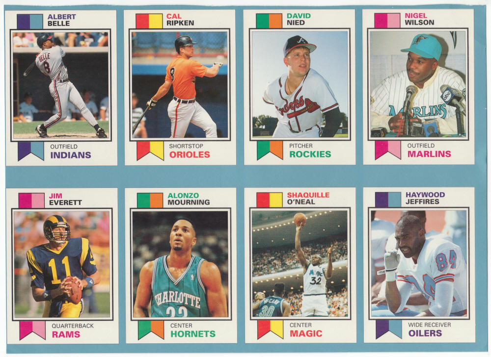 1993 Sports Card Price Guide Monthly Uncut Sheet #25 - 32