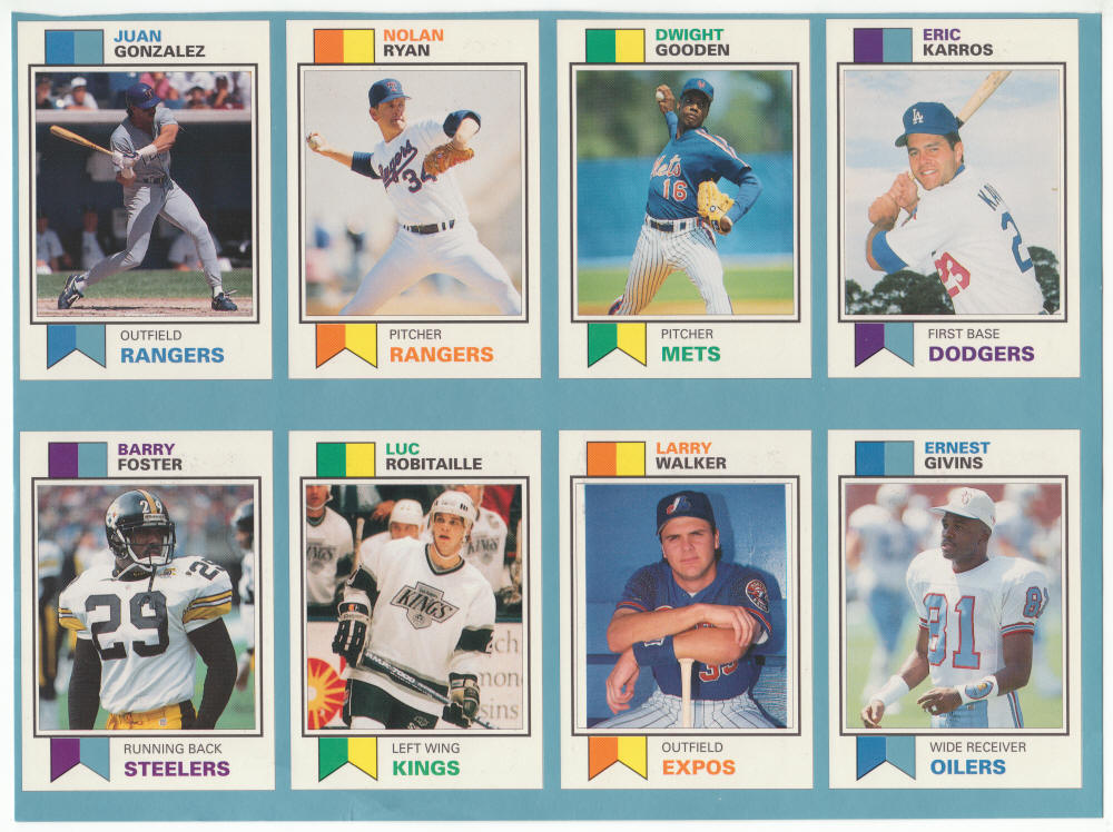 1993 Sports Card Price Guide Monthly Uncut Sheet #33 - 40