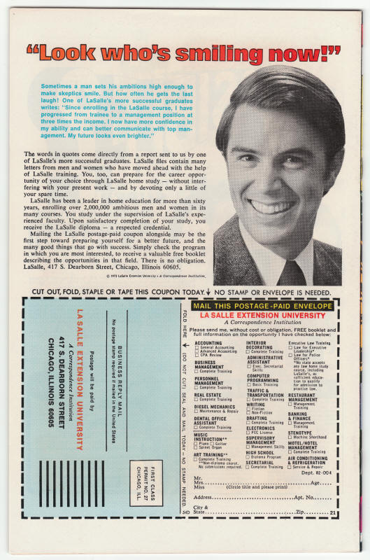 2001 A Space Odyssey #1 NM back cover