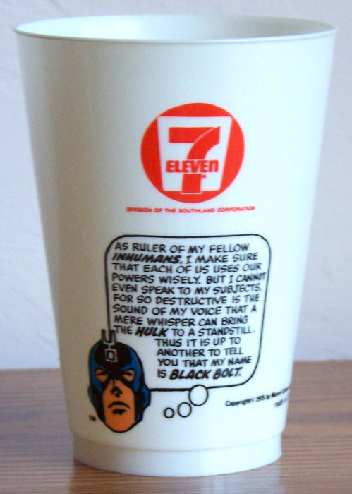 1975 Marvel Superhero 7-11 Slurpee Cup Black Bolt