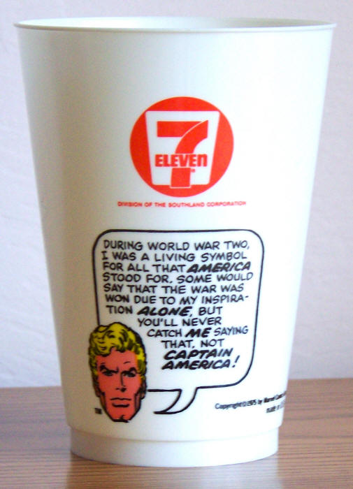 1975 Marvel Superhero 7-11 Slurpee Cup Captain America