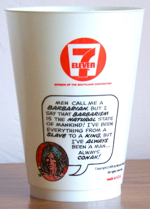 1975 Marvel Superhero 7-11 Slurpee Cup Conan