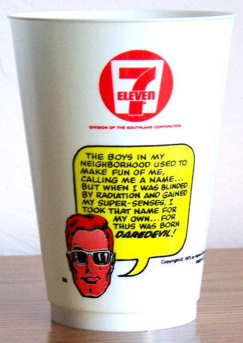 1975 Marvel Superhero 7-11 Slurpee Cup Daredevil